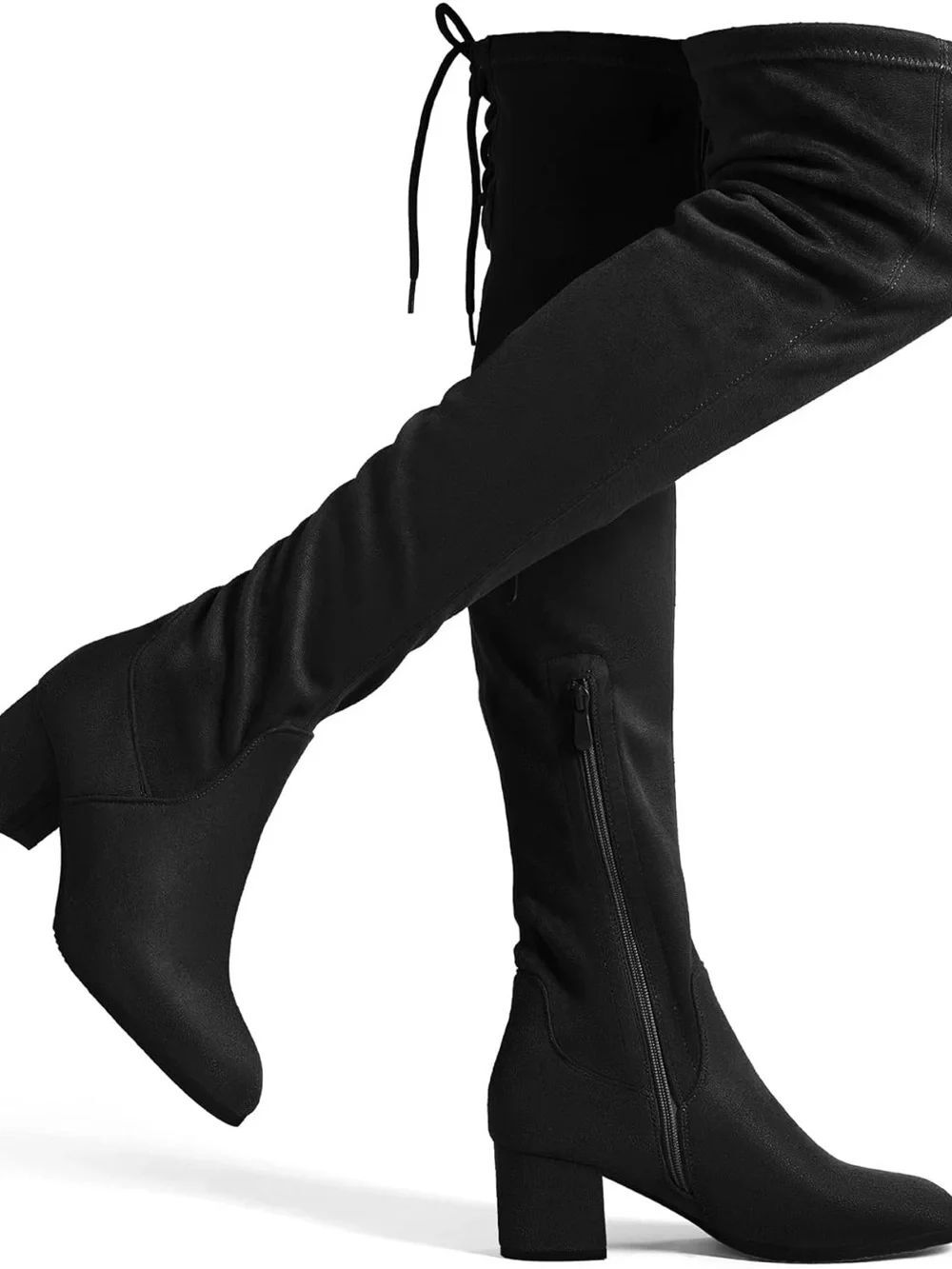 DREAM PAIRS Women's Over The Knee Thigh High Boots in Black Size 10